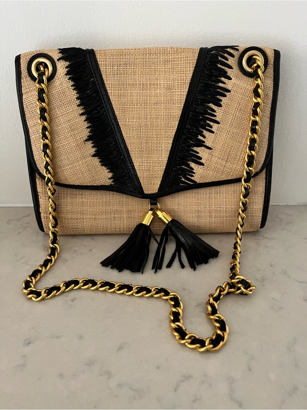 NWOT Rebecca Minkoff Straw Crossbody Shoulder Bag Beach Cottage Summer